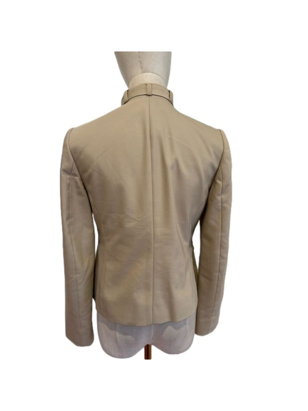 SAFARI STYLE CROPPED JACKET W A MANDARIN COLLAR & 4 FLAP POCKETS EUC 6P - Picture 3 of 9